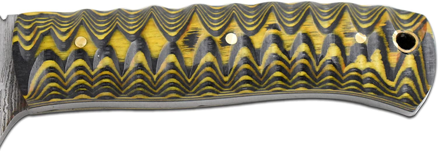 Old Ram Handmade Real Damascus Steel Two Tone Full Tang Hunting Knife