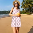 thumbnail image 3 of Fotbe Pink Disco Ball Vestido de Verano sin Mangas para Mujer – Vestido Midi Línea A, Estilo Camiseta Floral, Vestido Playero Casual y Fluido, 3 of 7