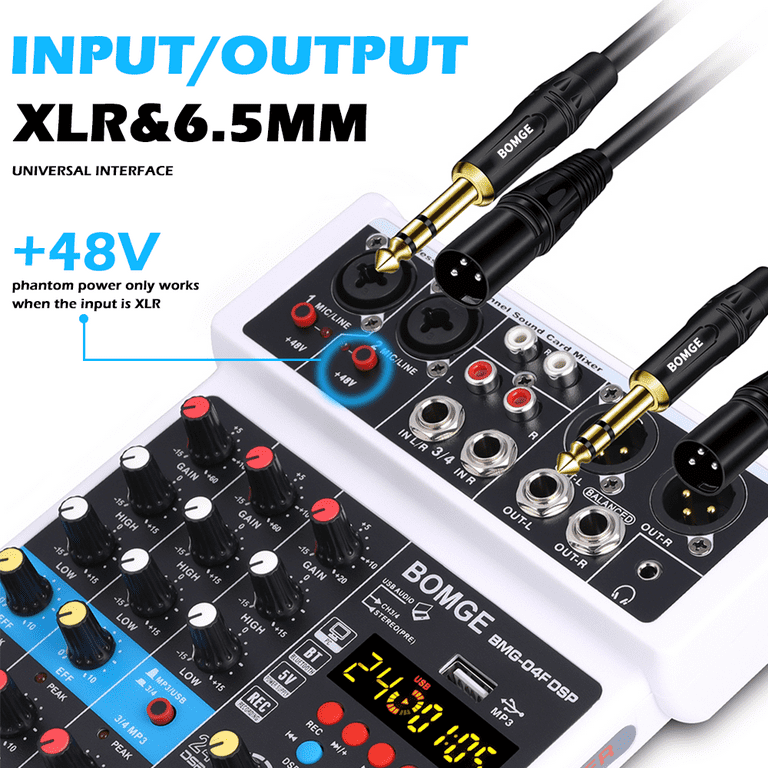 BOMGE 8 Channel Mixing Console 24 DSP Effect Professional USB Bluetooth  Digital DJ Karaoke KTV Sound Audio Mixer with MP3 - AliExpress