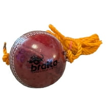 Bratla Hanging Cricket Ball with Cord String Leather Seasoned Cricket Ball For Batting Practice