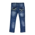 thumbnail image 2 of CULTURA AZURE  Little Boy's Saddle Stitch Stretch Jeans, Blue, 5, 2 of 7