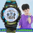 thumbnail image 3 of Relojes digitales militares deportivos para niños, reloj para estudiantes y niños, resistente al agua, alarma Led luminosa, reloj verde de camuflaje p, 3 of 5
