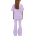 thumbnail image 4 of Camisas de Manga Larga de Niños Tamaño 12-14 Juventud Color Sólido Manga Corta Superior Y Pantalones Largos de Dos Piezas Conjunto de Niños de Vestir Casual, 4 of 6