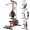 Black and Red, variant on Cable Machine, LAT Pull Down Machine, LAT Row Cable Machine with High and Low Pulley Station, Heavy Duty Back Workout Machine with Leg Support for Home Gym Body Training
