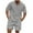 Gray, variant on Dagegui Mens 2 Pieces Sweatsuits Waffle T-Shirts and Short Pants Sets 1/4 Zip Up Turndown Collar Shirts Solid Casual Loose Fit Set Summer Army Green L