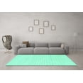 thumbnail image 3 of Ahgly Company Machine Washable Indoor Rectangle Solid Turquoise Blue Modern Area Rugs, 8' x 10', 3 of 4