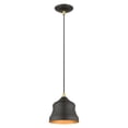 thumbnail image 5 of 55901-07-Livex Lighting-Endicott - 1 Light Mini Bell Pendant In Industrial Style-13 Inches Tall and 7 Inches Wide-Bronze/Antique Brass Finish, 5 of 13