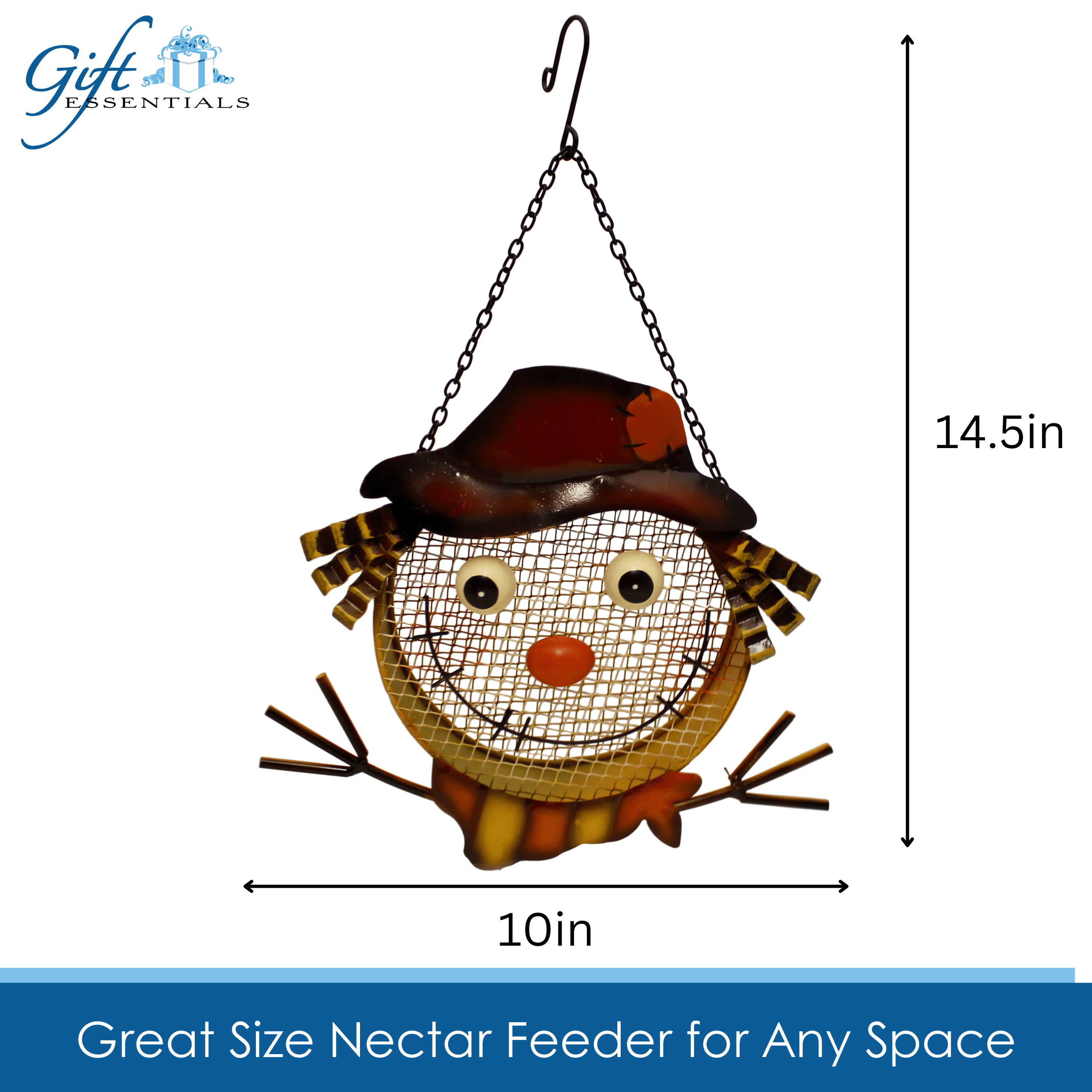 Gift Essentials Metal Mesh Bird Feeder, Sunflower Seed Feeder, Scarecrow