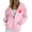 Pink, variant on Women's Canada Maple Leaf Print Hooded Sweatshirt, Fashion Casual Oversized Pullover with Drawstring Hood and Front Zipper, Lightweight Breathable Streetwear Jacket for Fall Winter Seasons Beige L