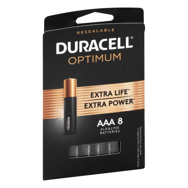 Duracell Optimum Alkaline AAA Batteries 8/Pack OPT2400B8PRT