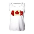thumbnail image 4 of MIASHUI Camisole pour Femme Imprimé Drapeau du Canada Été Col Rond Sans Manches, Blanc, G, 4 of 4