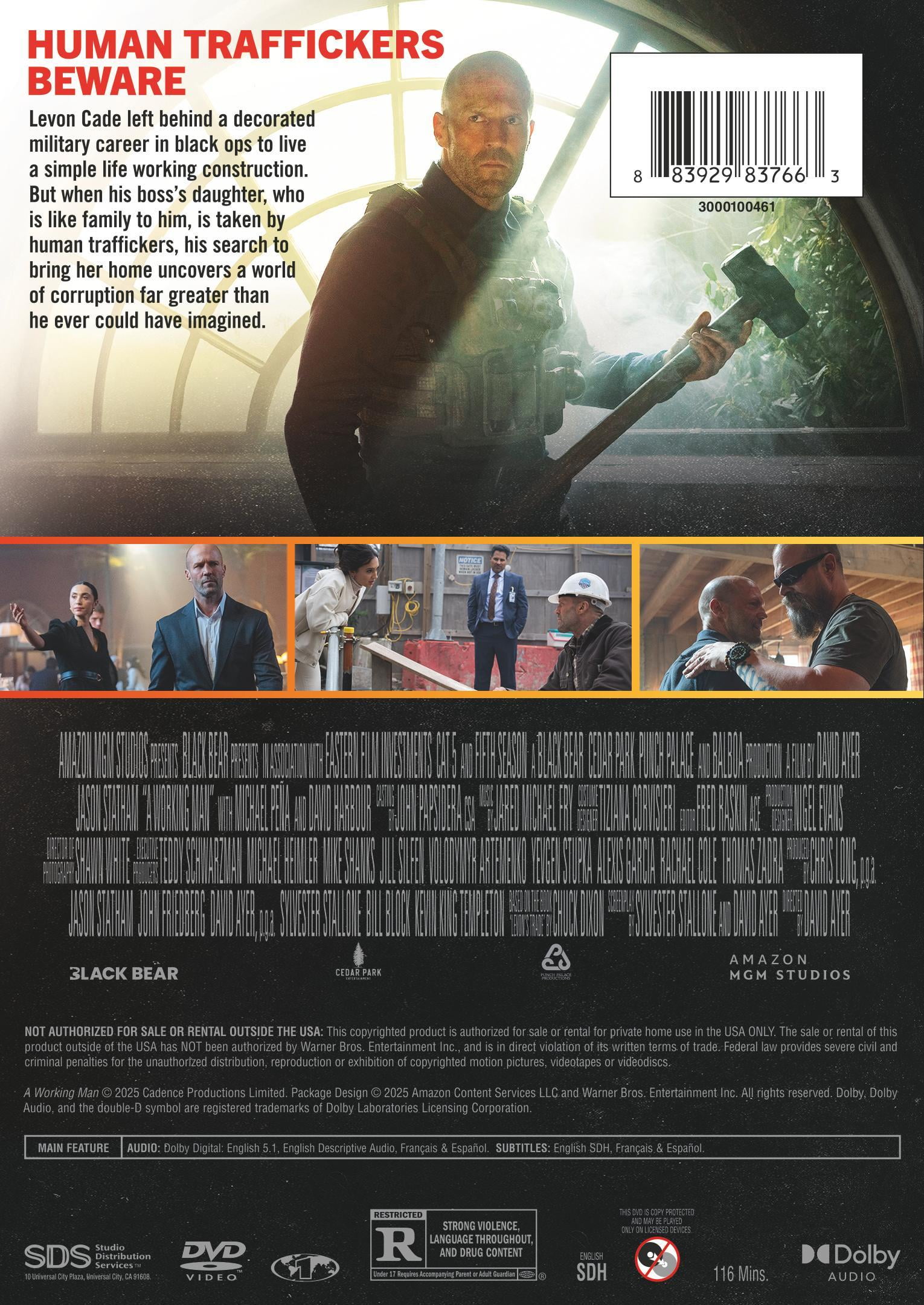 SDS A Working Man DVD Action Thriller Featuring Military and