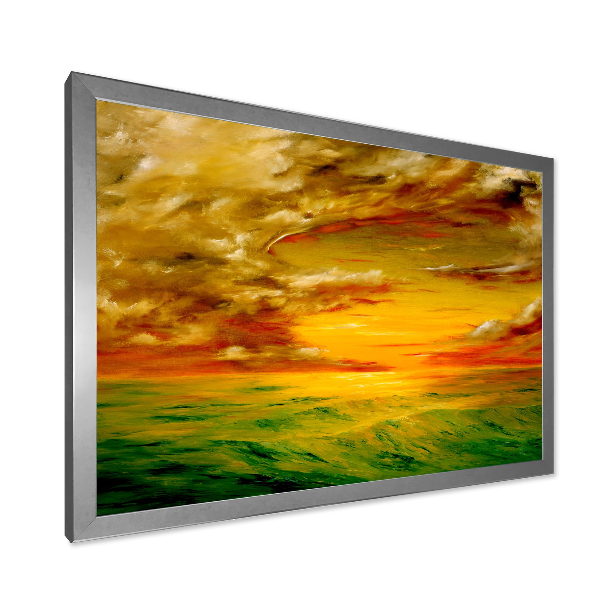 Designart 'Colorful and Bright Sunset At Santa Rosa California' Farmhouse Framed Art Print