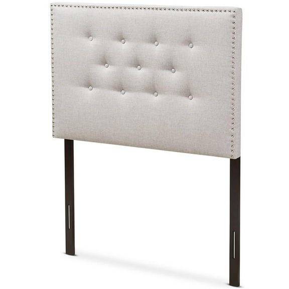 Bowery Hill Modern Fabric Tufted Twin Panel Headboard in Gray
