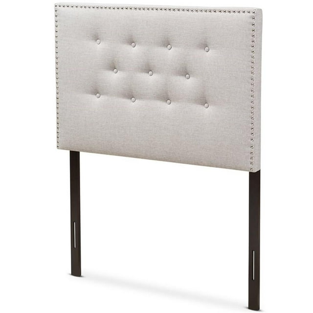 Baxton Studio Windsor Tufted Twin Panel Headboard in Grayish Beige