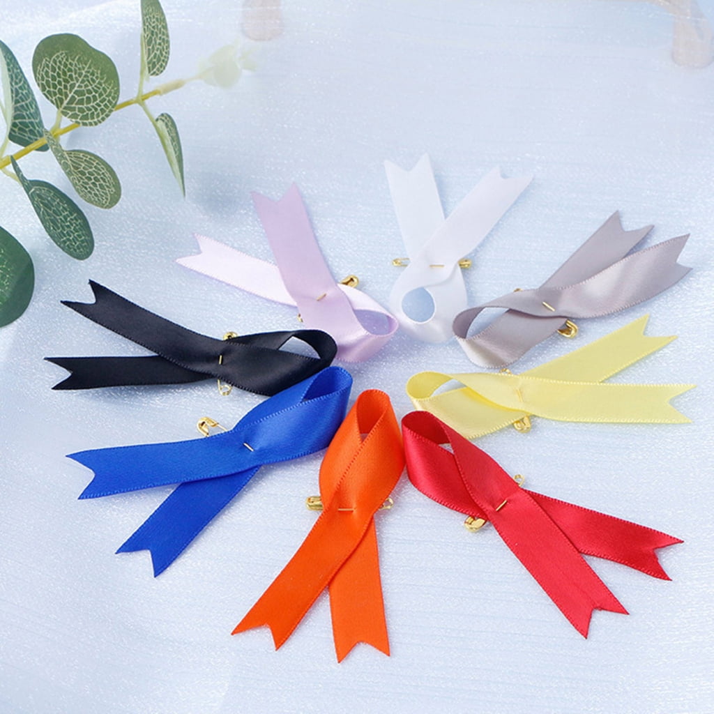 Oasiva Pack of 200 Ribbon Lapel Pins Silk Fabric Safety Pins for Women Girls