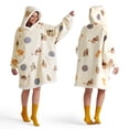thumbnail image 1 of Manta portátil con capucha Bedsure Sherpa con capucha y estampado de gato, 1 of 6