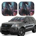 thumbnail image 6 of Kdxio Urban Mechanical Dragon Print 2-Piece Sun Shade Front Windshield - Foldable Car Front Window Sunshades for Most Sedans SUV Truck, 6 of 6