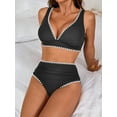 thumbnail image 3 of Asoul High Waisted Bikini Sets for Womens Shell Trim 2 Piece Bathing Suit Ruched Swimwear, 3 of 6