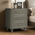 thumbnail image 4 of YOCWO 3 Drawer Nightstand, Classic Chest of Drawers with Arc Edge, Gray, 4 of 9