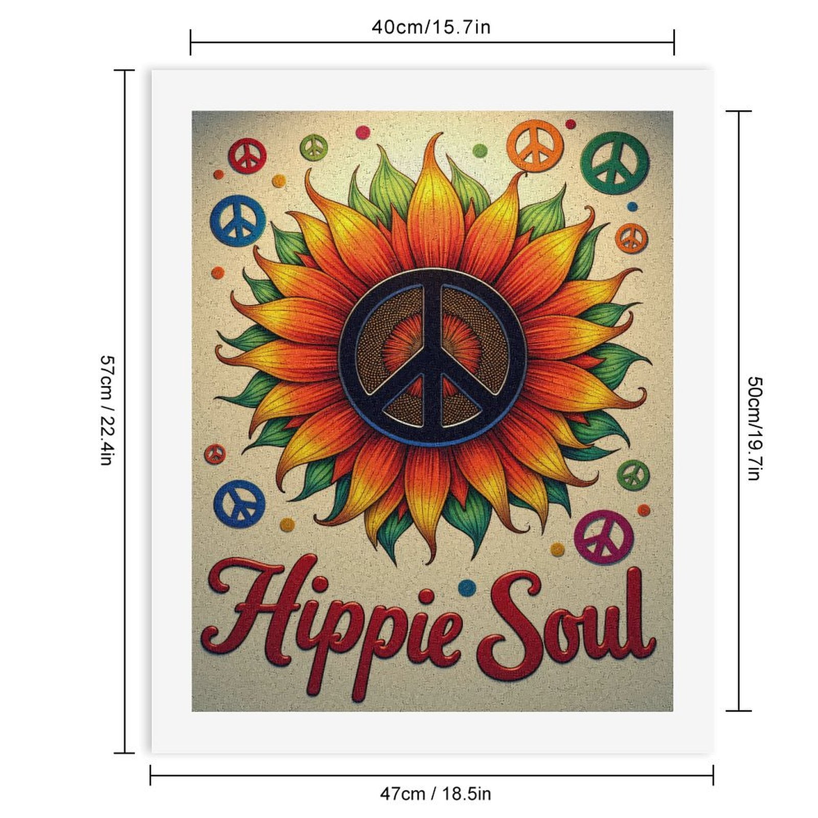 Paint By Numbers Kit for Adults Beginner - DIY Peace Sunflower Art Print Canvas Painting Kits for Adults, Frameless Paint By Number for Adults for Home Wall Decor 16x20 Inch