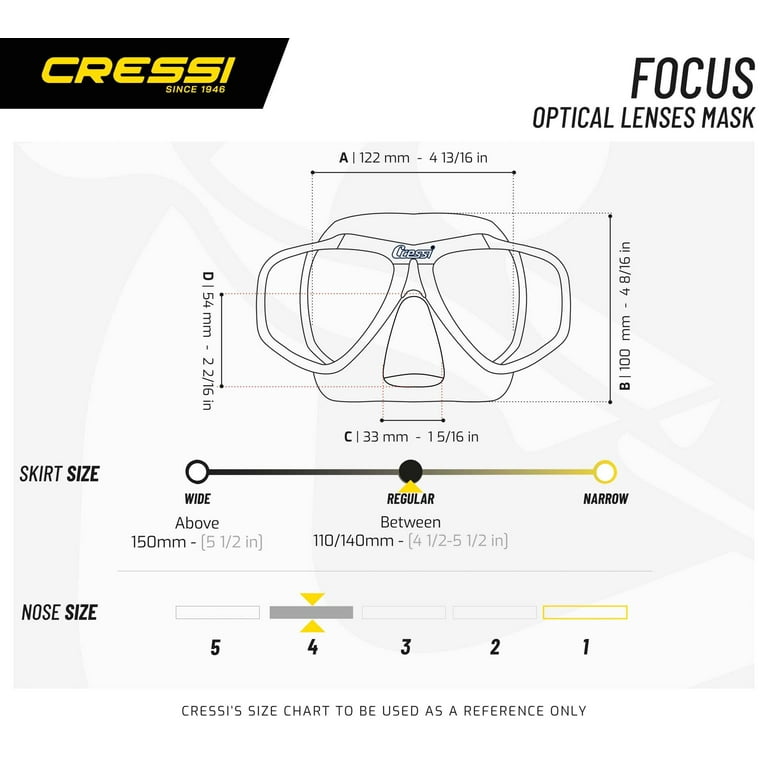 Cressi Focus Adult Size Scuba Mask