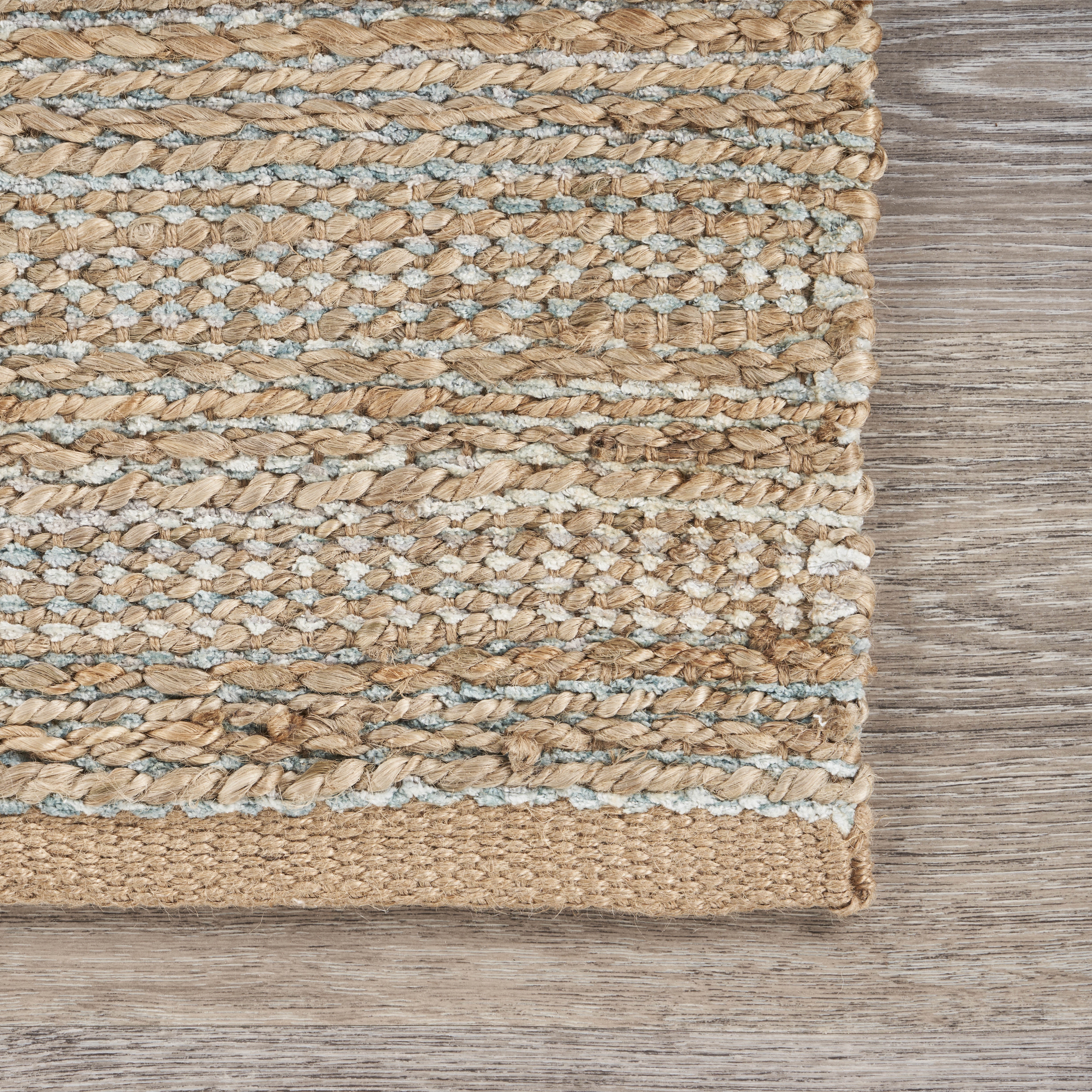 Desert Fields Contemporary Handwoven Natural Jute and Chenille Area Rug