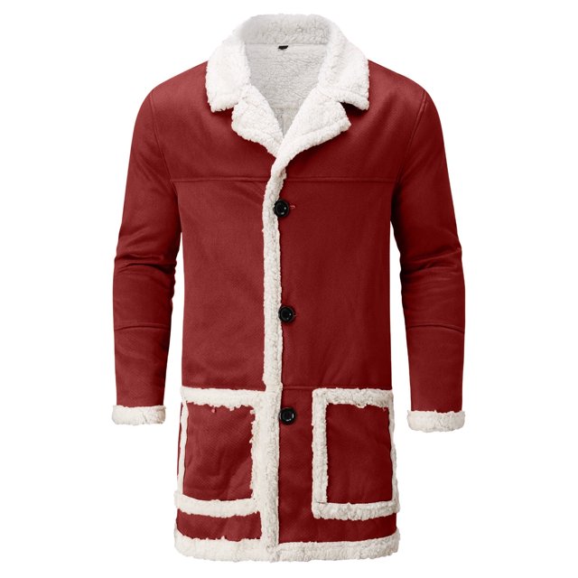 Men's Casual Wool Cardigan Coat Long Sleeve Warm Jacket Solid Color Button Front Turn-Down Collar Outerwear