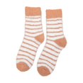 thumbnail image 2 of Thanksgiving Coral Fleece Socks Soft Plush Crew Socks With Heart Pattern Fuzzy Striped Cozy Indoor Home Socks For Women (A), 2 of 5