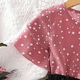 thumbnail image 6 of Mercatoo Toddler Girls Clothing Summer Dot Short Sleeved Tops and Shorts + Belt 3Pcs Outfit for 3 to 7 Years Kids Girl Set, 6 of 9