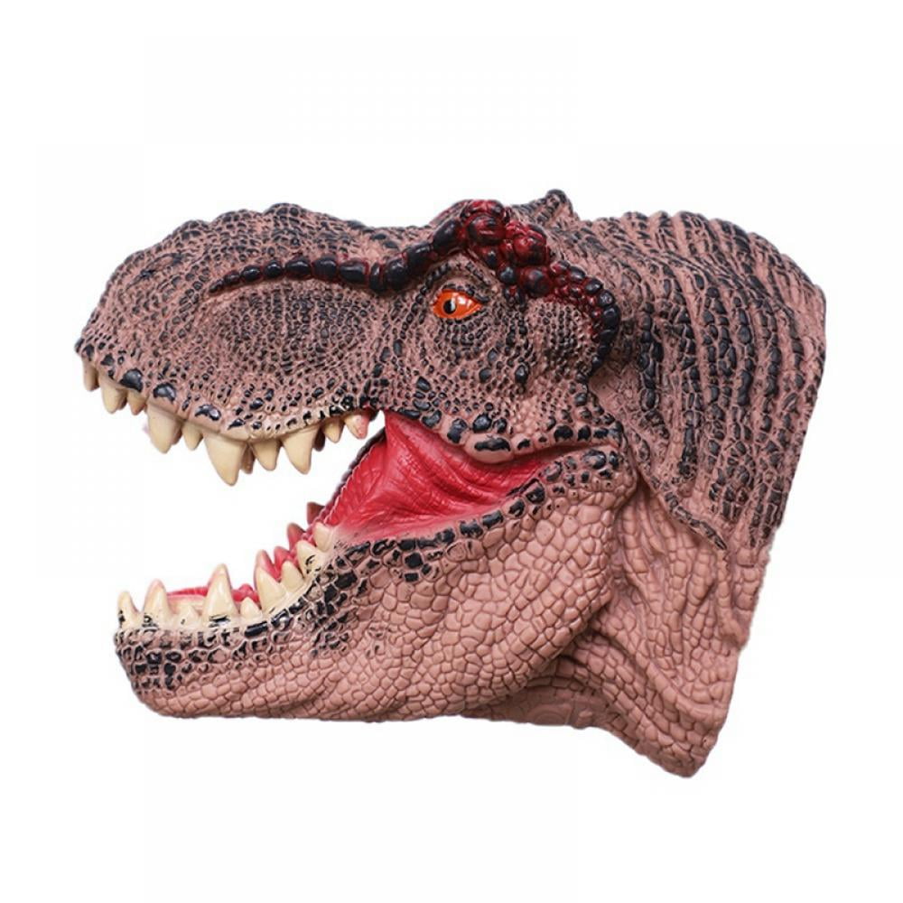 Dinosaur Hand Puppets Role Play Realistic Tyrannosaurus Rex Head Gloves Toy Mold 