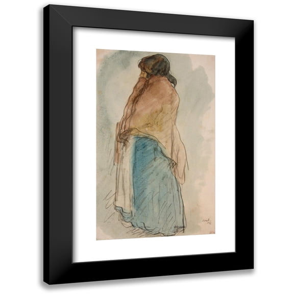 Isidre Nonell 10x14 Black Modern Framed Museum Art Print Titled - Pitcher Woman (1906)