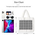 thumbnail image 3 of Rocae Black Tartan Plaid or Plush Underarm Bag White Furry Purse Handbag for Autumn and Winter, 3 of 7