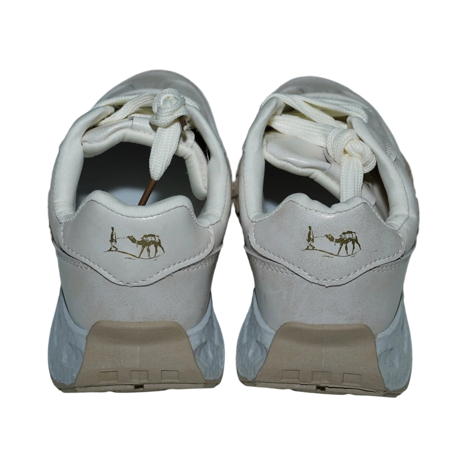 Man Leading a Camel Sneakers for Women Outdoor Hiking Shoes Beige