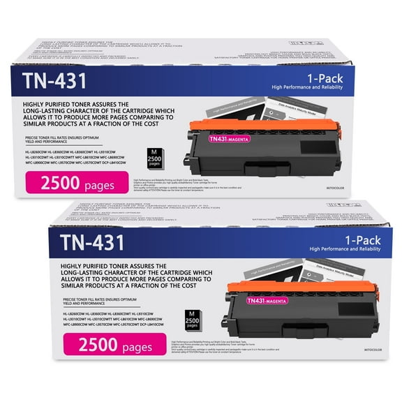 TN431 Toner Cartridge Magenta (2-Pack) - TN-431 Toner Cartridge Replacement for Brother HL-L8260CDW L8360CDW MFC-L8900CDW L9570CDW Printer