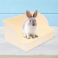 thumbnail image 3 of Enhanced Heightened Plastic Rabbit Toilet with Narrow Bottom Net & Beveled Holes - Anti-Splash Design for Chinchillas/Guinea Pigs, Easy Clean System, Scientific Training Aid, Smooth Safe Edges,, 3 of 5