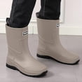 thumbnail image 5 of Mens Waterproof Mid Calf Fishing & Tide Pool Rain Wellies Slip Resistant Thick Rugged Sole Rubber Booties, Durable Footwear for Beach Wading, Farming, Outdoor Rainy Activities Gray F, 5 of 6