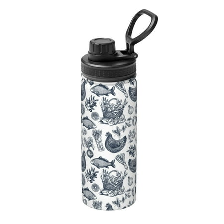 

Hirioo Chicken And Fish for 18oz Sports Insulated Kettle for Gym Hiking Camping Running Mountain Bike Outdoor Sports