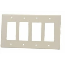 Leviton 80612-W White Midway Four Gang Decora Wall Plate