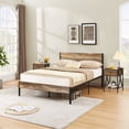 thumbnail image 2 of VECELO 3-piece Bedroom Set Include Full Bed Frame with 2 Nightstands, Slate&Brown, 2 of 8