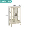 thumbnail image 4 of MDQMD White Curio Cabinet with 2 Glass Doors,Storage Cabinet with 2 Adjustable Glass Shelves,Display Cabinet with Metal Handle and LED Light for Living Room, 4 of 10