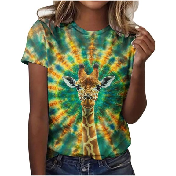 Summer Tops For Women 2025 Trendy Tshirts Shirts For Women Graphic Blouses For Women Dressy Casual Plus Size 4X Plus Size Women Graphic T Shirts 3X-4X