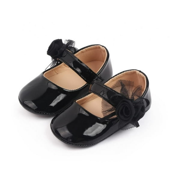 Infant Baby Girls Flats Infant Non-Slip Flower Prewalkers Soft Sole PU Leather Newborn Princess Wedding First Walkers 0-18M