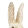 thumbnail image 2 of Benjara 8 Inches Cast Iron Rabbit Sculpture Carrying Basket, Antique White, 2 of 5