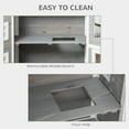 thumbnail image 4 of PawHut 2-Tier Cat House, Outdoor Feral Cat Shelter, with Weather Resistant Roof, Escape Door, PVC Curtain, Glass Window, Grey, 4 of 9