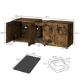 thumbnail image 2 of TROPOW Cat Litter Box Enclosure 55.1" Double Litter Box Furniture Large Cat Box Enclosure Kitty Litter Box for 2 Cats Hidden Cat Litter Cabinet Double Cage with Cat Litter pad Rattan Door,Retro, 2 of 7