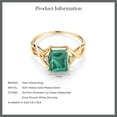 thumbnail image 5 of Gem Stone King 3.56 Ct Emerald Cut Green Malachite 18K Yellow Gold Plated Silver Ring, 5 of 5