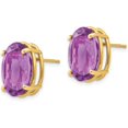 thumbnail image 2 of 14k Yellow Gold 14x10mm Oval Amethyst Earrings - 15mm, 2 of 5