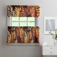 thumbnail image 2 of Floral Palm Leaves Kitchen Curtains Set 27.5x24 Inch, Polyester 3 Piece Window Drapes for Café, Laundry, or Bathroom, 2 of 6