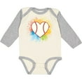 thumbnail image 3 of Inktastic Baseball Sports Heart Girls Long Sleeve Baby Bodysuit, 3 of 5